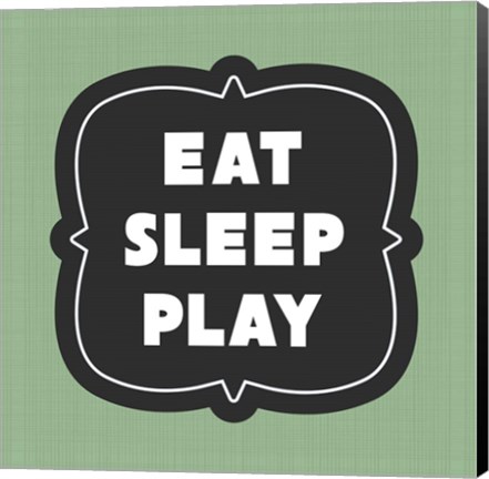 Framed Eat Sleep Play Football - Green Part II Print