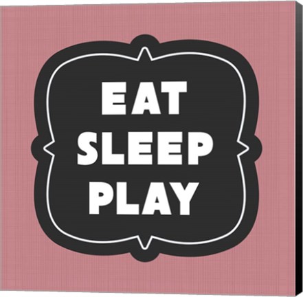 Framed Eat Sleep Play Football - Pink Part II Print