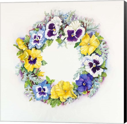 Framed Pansy Wreath Print
