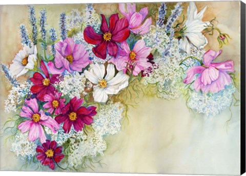 Framed Coleome and Queen Ann Lace Mix Print