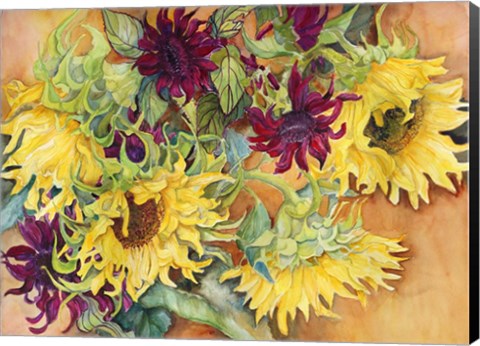 Framed Nodding Heads Sunflowers Print