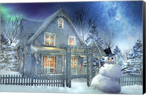 Framed Happy Snowman Print