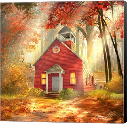 Framed Little Red Schoolhouse Print