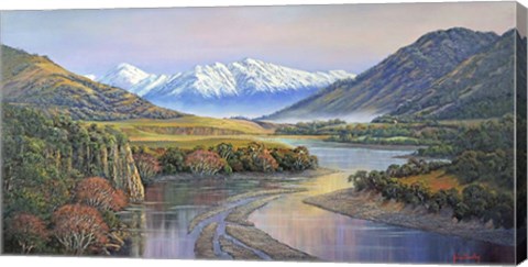 Framed Autumn on the Waiau River Print