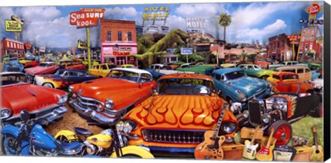 Framed Sea Surf Drive Inn Print