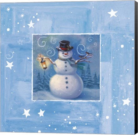 Framed Ice Box Snowman Print
