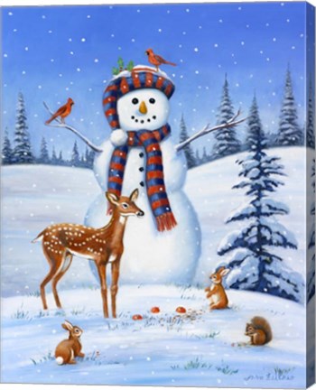 Framed Snowman I Print