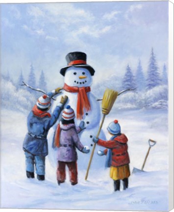 Framed Snowman III Print
