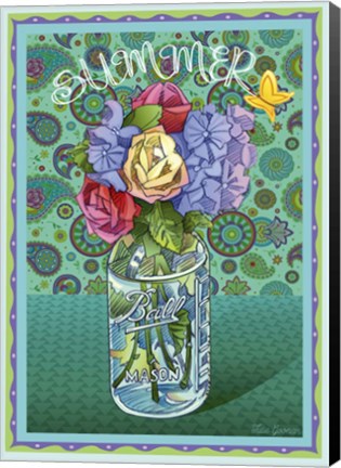 Framed Summer Ball - Jar pattern Print