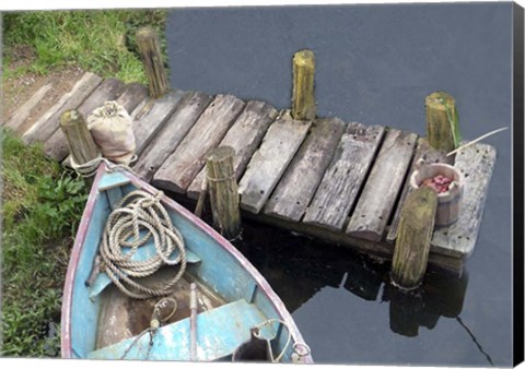 Framed Docked Boat Print