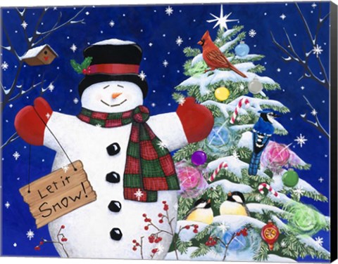 Framed Let it snow man Print