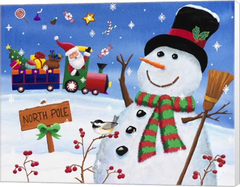Framed Noth Pole Snowman Print