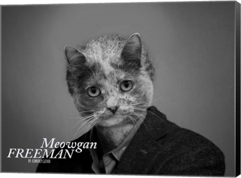 Framed Meowgan Freeman Print