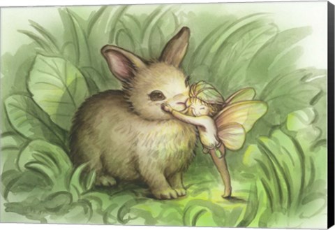 Framed Fairy Prince With Bunny Print