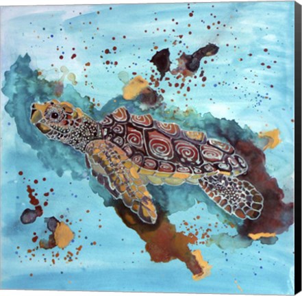 Framed Tortuga Gold Print