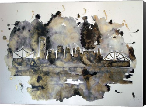 Framed Pittsburghs Black and Gold Print