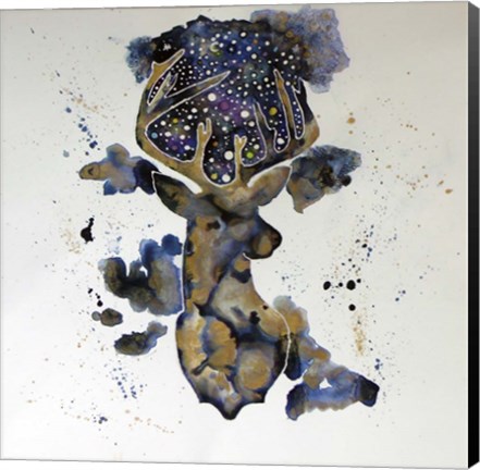 Framed Starry Night Deer Print