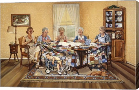 Framed Quilting Party Print