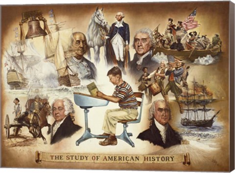 Framed Study of Americana History Print