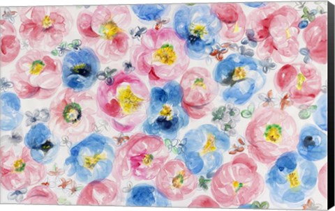 Framed Festive Flower Patterns IV Print