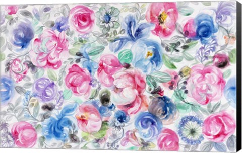 Framed Festive Flower Patterns V Print
