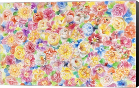 Framed Festive Flower Patterns VII Print
