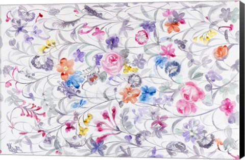 Framed Field of Flowers I Print
