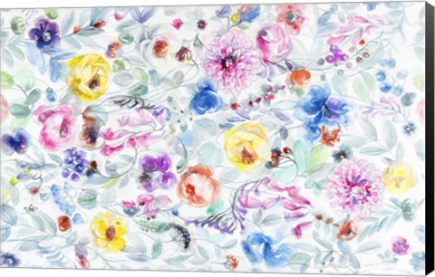 Framed Field of Flowers III Print