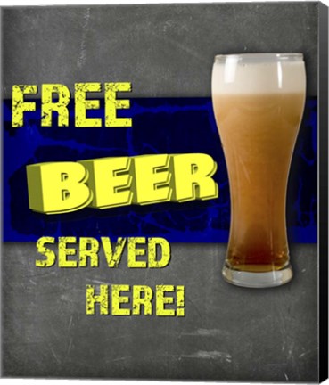 Framed Dorm Room Pub Free Beer Print