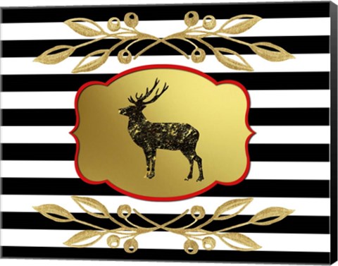 Framed Gold Hello Beautiful Deer Print