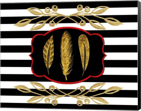 Framed Gold Hello Beautiful Feather Print