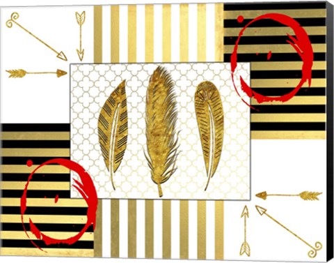 Framed Gold Love Feathers Print