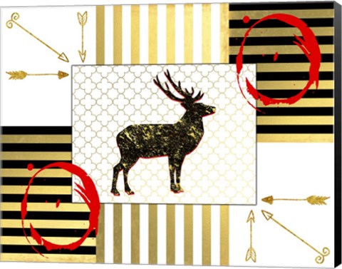 Framed Gold Love Stag Right Print