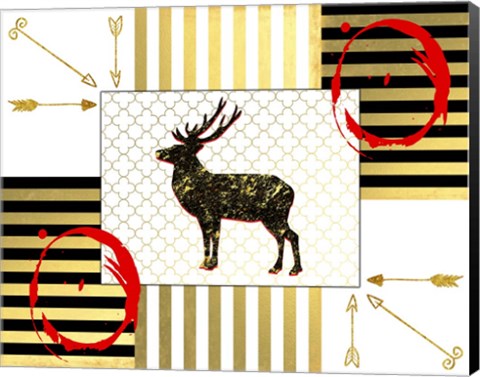 Framed Gold Love Stag Print