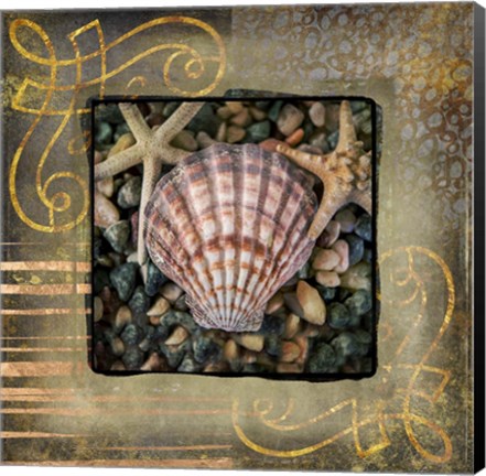 Framed Gold Sea Scape 2 Print