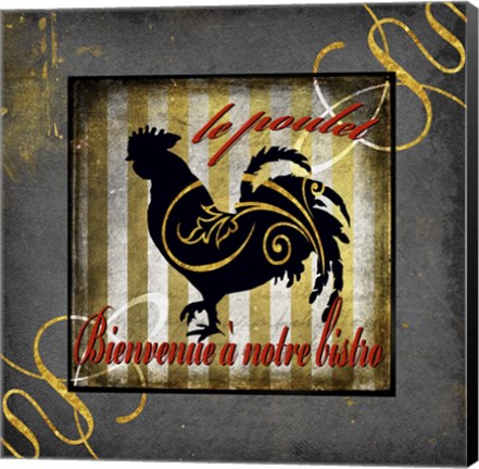 Framed Gold Welcome To Our Bistro Chicken 1 Print