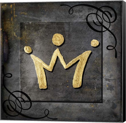 Framed Grunge Gold Crown Print