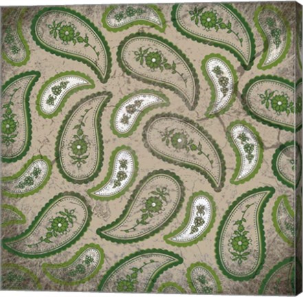 Framed Camo Paisley Grunge Print