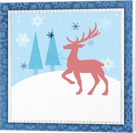 Framed Christmas Deer 1 Print