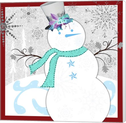 Framed Christmas Snowman 1 Print