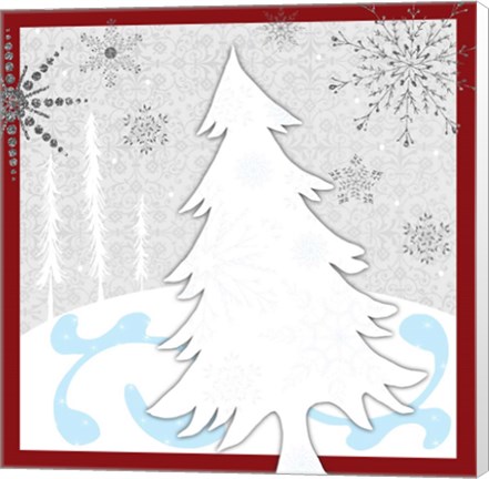 Framed Christmas Snowman Tree Print