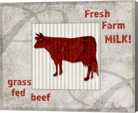 Framed Decorative Pattern Farm Fresh Beef Print