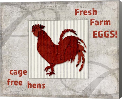 Framed Decorative Pattern Farm Fresh Chicken Print