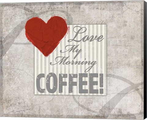 Framed Decorative Pattern Love Coffee Print