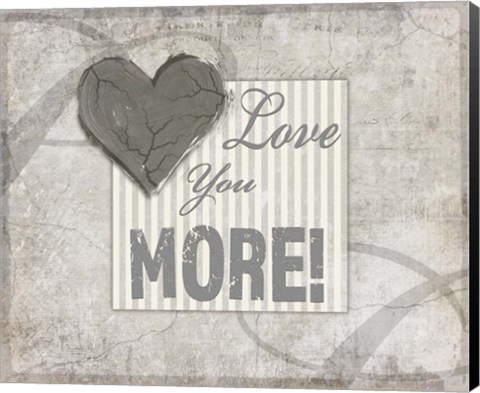 Framed Decorative Pattern Love You More Print
