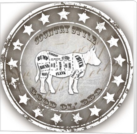 Framed Good Ol' BBQ Cow Print