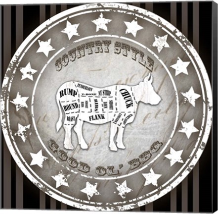 Framed Good Ol&#39; BBQ Square Cow Print