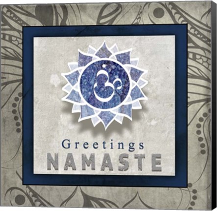 Framed Chakras Yoga Tile Namaste V1 Print