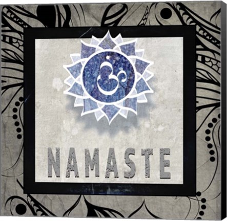 Framed Chakras Yoga Tile Namaste V2 Print