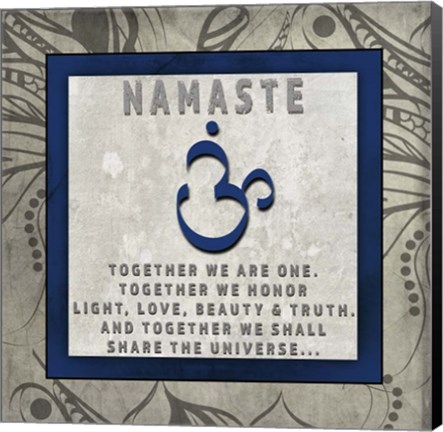 Framed Chakras Yoga Tile Namaste V4 Print